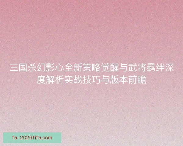 三国杀幻影心全新策略觉醒与武将羁绊深度解析实战技巧与版本前瞻